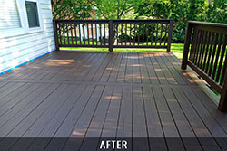 Deck cleaning and staining after