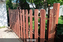 Fence staining before